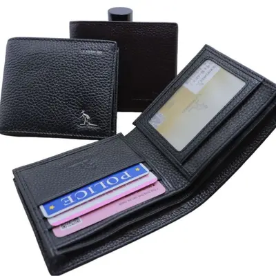 Gerçek Deri Retro Sade RFID Korumalı Erkek Cüzdanı Çok Fonksiyonlu Bozuk Para Bölmeli - 5
