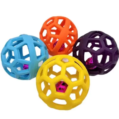 Bissfester TPR-Hundespielball mit Quietscher und Glocke - 5