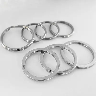 Üretici toptan metal düz anahtarlık çift katmanlı düz anahtarlık paslanmaz çelik araba anahtarlık aksesuarları - 3