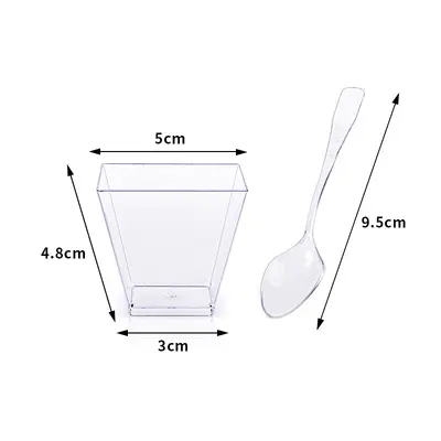 Einweg-Kunststoffbecher eckig mit Deckel, 60/110/150 ml