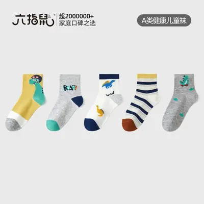 Boys' Thin Cotton Mid-Calf Socks, Breathable for Spring and Summer - 9