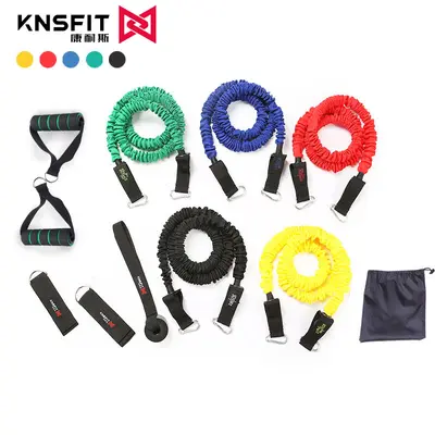 Kırılmaz germe ipi seti 11 parçalı, iç mekan fitness direnç bandı - 3