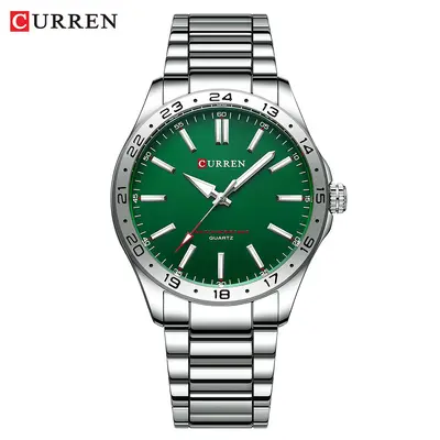 CURREN 8452 men's quartz watch, steel strap, 24-hour indicator - 10