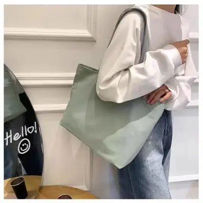 Large Canvas Tote Bag with Waterproof Nylon, Women's Shoulder Bag - 6
