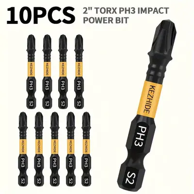 Kezhide 50mm Magnetic Phillips PH3 Screwdriver Bit Set, S2 Steel - 8