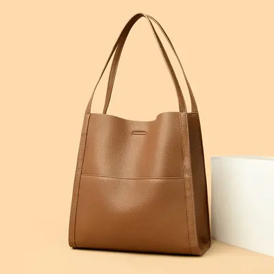 Waterproof Soft Leather Women's Tote Bag, Large Capacity - 3