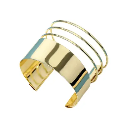 Im europäischen und amerikanischen Internet berühmter übertriebener breiter glänzender Armreif im böhmischen Stil mehrschichtiges Legierungsarmband Damenhandschmuck