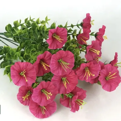 Simulated Eucalyptus and Morning Glory Artificial Flower Bouquet - 12