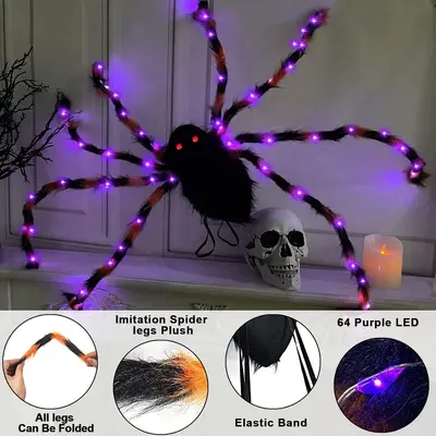 Halloween Spider Backpack with Nine LED Modes - 5