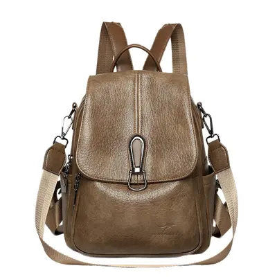 Women's Retro Large-Capacity Casual Backpack, Lightweight, Convertible - 6