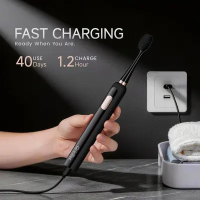 Rechargeable Electric Toothbrush Set with Multi-Mode Settings and Travel Case - 5