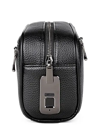 Men's Clutch Bag, Large Capacity, Fingerprint Lock, Coin Compartment - 3