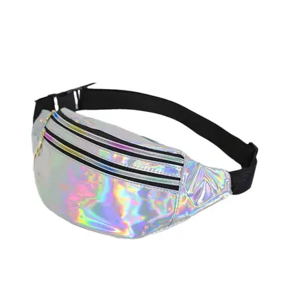 Women's Running Waist Bag with Laser Pattern and Reflective Details