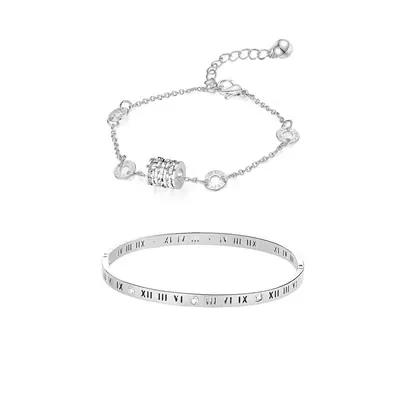 Romen kleines Taille-Armband grenzüberschreitendes Bestseller Damen Edelstahl Mode populäres stapelbares Armband verblassfestes Armband - 9