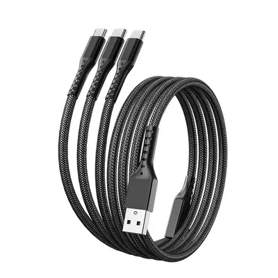 5A braided 3-in-1 fast charging cable