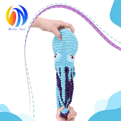 Octopus Squeaky Dog Chew Toy, Durable Bite-Resistant Plush - 6