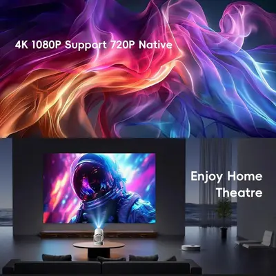 Yeni Kısa Mesafe HY300Ultra 4K Ev Tipi Taşınabilir Kompakt Mini Android Projektör