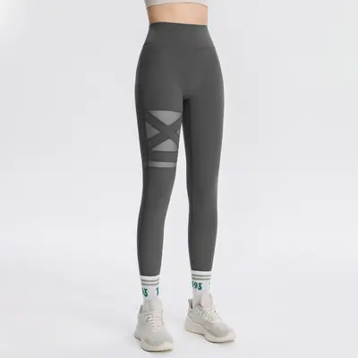 Mesh Panel High-Waist Tummy Control Pilates Yoga Pants - 8