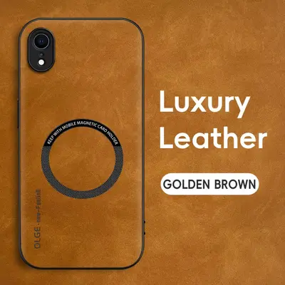 IphoneXR için uygun cep telefonu kılıfı iphoneXS koyun derisi deri XsMax araba kablosuz şarj manyetik cep telefonu kılıfı - 1