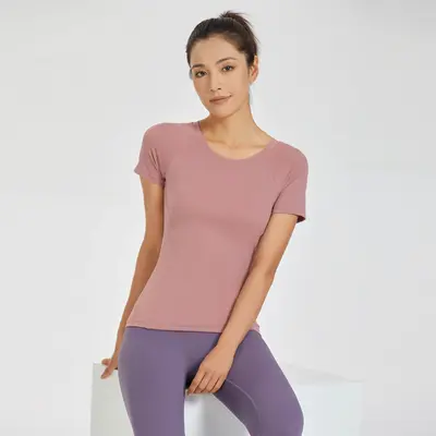 品牌同款瑜伽服上衣丨普拉提训练瑜伽上衣 裸感紧身健身衣 带胸垫 - 10