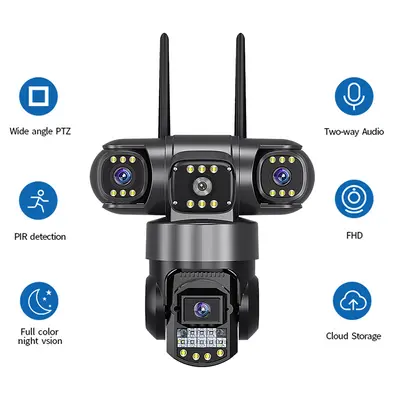 V380 Pro Überwachungskamera Drei-Objektiv WIFI Außenbereich - 4