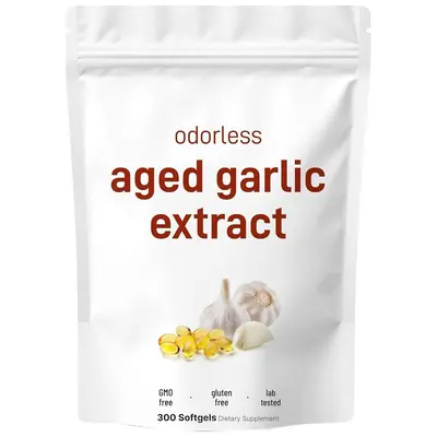 现货新品亚马逊跨境热销AgedGarlic Extract无味大蒜油软胶囊O EM