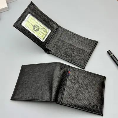 Men's Genuine Leather Wallet, First-Layer Cowhide, Multifunctional Document Bag - 4