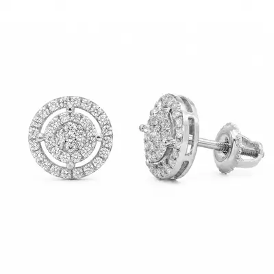 S925 Sterling Silver Moissanite Stud Earrings, Light Luxury Hip-Hop Style