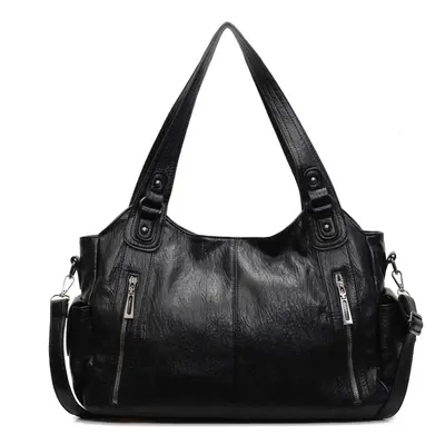 PU Leather Double-Compartment Large Women's Tote Bag - 6