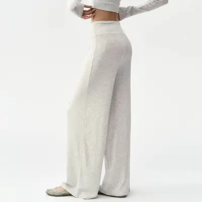 Damen-Yogahose mit weitem Bein und Langarm-Sportset - 5