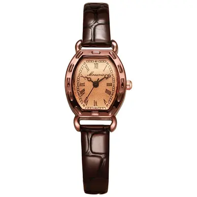 Damen-Armbanduhr Quarz Vintage, Lederarmband
