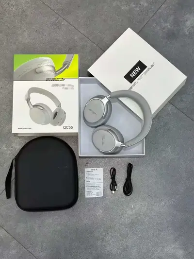 QC55 Bluetooth-Kopfhörer, faltbar, mit Ledertasche - 7