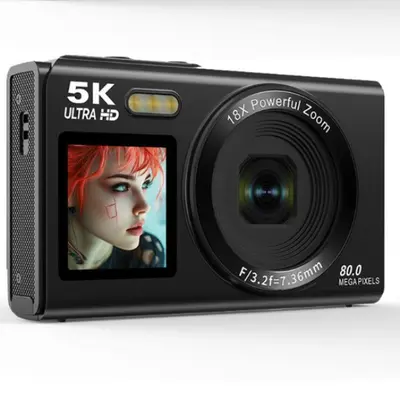 5K HD Digital Camera, Dual Screen, WiFi, Portable Vlog Camera