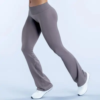 Seamless Micro Flare Yoga Pants, Mid-Waist, Full Matte Finish - 8