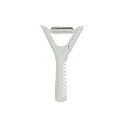 Multifunctional vegetable and fruit peeler, horizontal and vertical use