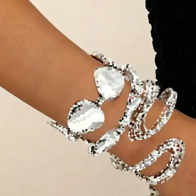 3er-Set geometrische mehrschichtige Wickel-Damenarmband im Punk-Stil - 8