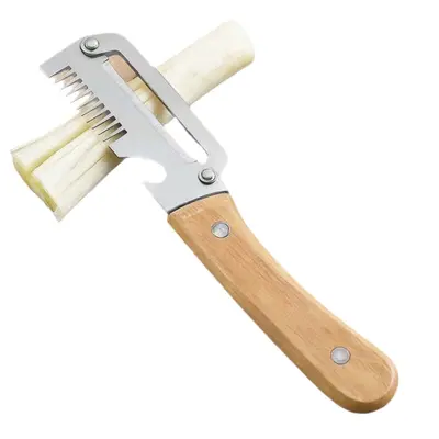 Edelstahl-Zwiebelfaden-Wunderwaffe Multifunktionales Haushalts-Gemüseschneider Tintenfisch-Blüten-Küchenmesser großes Frühlingszwiebel-scharfes Schälmesser - 6