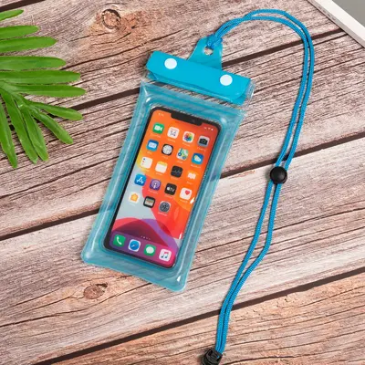 Three-Layer Waterproof Phone Bag with Air Cushion for Swimming and Rafting, Velcro Seal, T - 9