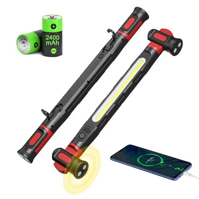 COB Rechargeable Magnetic Auto Repair Work Light with Hook, Multi-Light Source - 10