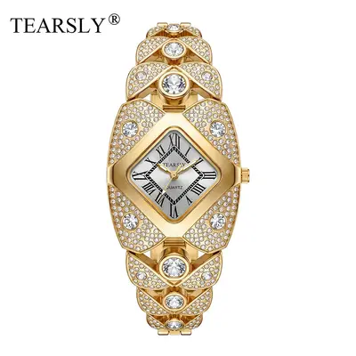 Women's quartz watch, diamond-studded vintage bracelet style - 8