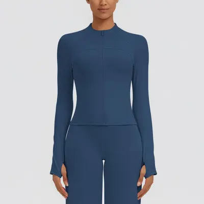 Women's Quick-Dry Thin Zip Yoga Jacket, Breathable - 12