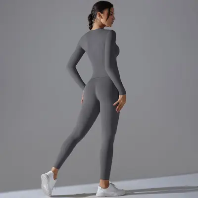 Kadın Uzun Kollu Yoga Üst Takımı, Cilt Dostu, Pilates ve Koşu İçin - 4