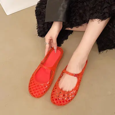 Summer Flat Breathable Hollow-Out Transparent Slippers 2026 - 9