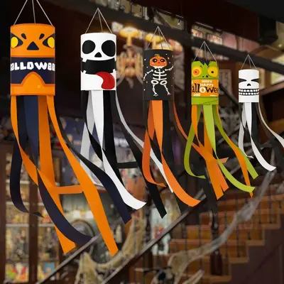Halloween Ghost Wind Sock Flag Hanging Decoration