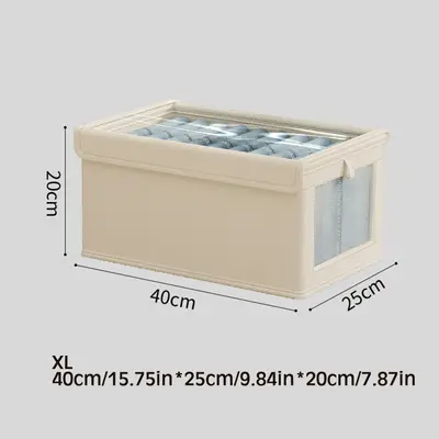 Oxford cloth storage box with lid, foldable, layered organizer - 9