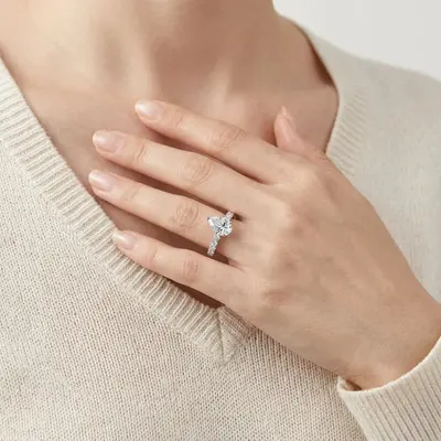 925 Sterling Silver Moissanite Ring, Personalized Fashion Style