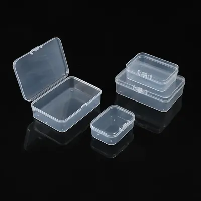 Dikdörtgen plastik kutu, şeffaf saklama kutusu, kalınlaştırılmış PP küçük parçalar ve aletler düzenleyici hediye kutusu, kırtasiye kutusu