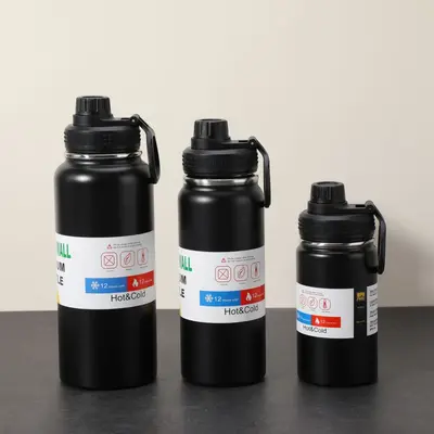 Große Thermo-Sportflasche aus Edelstahl mit Griff - 11