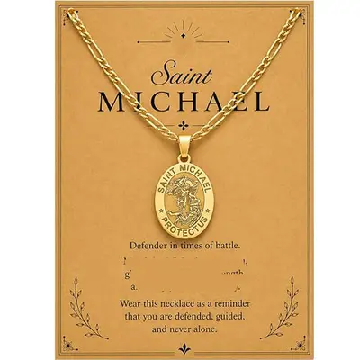 Stainless Steel Gold Medal Pendant Necklace, Unisex