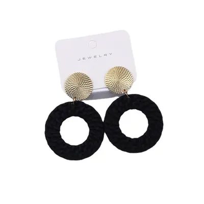 12-Color Bohemian Geometric Round Spray-Painted Earrings